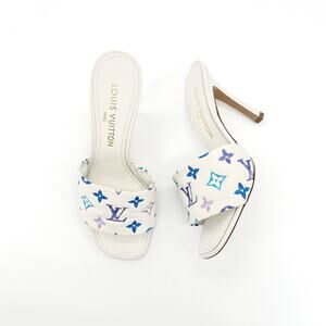 NIB Louis Vuitton Revival Monogram Emboss Leather Slip On Mules Sandals 39